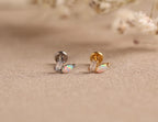 16G/18G/20G Titanium Flat Back Stud Earrings, CZ Marquise Cartilage Earrings, Threadless Helix Stud, Minimal Tragus Earring N154