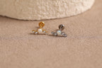 16G/18G Titanium Opal Cluster Flat Back Earrings, Titanium Cartilage Stud, Opal CZ Helix Earring, Hypoallergenic Tragus Labret N163