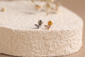 16G/18G/20G Titanium Leaf Flat Back Earrings, Threadless Cartilage Studs, CZ Helix Earrings, Minimal Tragus Jewelry, Sensitive Ear N162