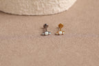 16G/18G/20G Titanium Opal Flat Back Earrings, Threadless Cartilage Studs, Helix Earrings, Triple Opal Tragus Jewelry, Sensitive Ear N160