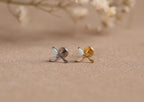 16G/18G Titanium Double Marquise Opal Leaf Flat Back Earrings - Implant-Grade Titanium Nap Earrings - Hypoallergenic Cartilage Studs N139