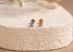 16G/18G/20G Titanium Flower Flat Back Earrings, Threadless Cartilage Studs, CZ Helix Earrings, Tiny Floral Tragus Jewelry N161
