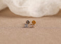 16G/18G/20G Titanium Flower Flat Back Earrings, Threadless Cartilage Studs, CZ Helix Earrings, Tiny Floral Tragus Jewelry N161