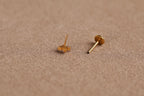 16G/18G/20G Titanium Flower Flat Back Earrings, Threadless Cartilage Studs, CZ Helix Earrings, Tiny Floral Tragus Jewelry N161