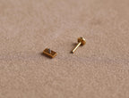 16G/18G Titanium Baguette Opal Bar Stud Earrings – Minimalist Titanium Flat Back Labret – Cartilage, Helix, Tragus Jewelry N140