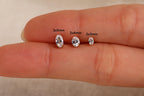 Titanium Push Pin Oval Cut Flat Back Stud