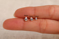 16G/18G/20G Titanium Pear Prong Setting Flat Back Earrings, Dainty Teardrop Crystal Stud, Hypoallergenic Threadless Piercing Jewelry N180
