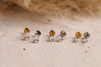 16G/18G/20G Pear Cut Titanium Flat Back Earrings, Dainty Teardrop Crystal Stud, Hypoallergenic Threadless Stud, Gift for her N180