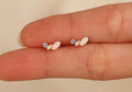 16G/18G Titanium Opal Marquise Leaf Flat Back Earring, Internal Threaded Titanium Stud, Dainty Opal Cartilage Helix Tragus Lobe Jewelry N187