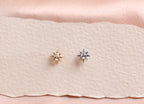 16G/18G Titanium Pear Crystal Sunburst Stud Earring – Internally Threaded Flat Back , Cartilage Tragus Lobe Earrings N196