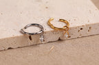 16G/18G Titanium Marquise CZ Dangle Hoop Earrings, Dainty Cartilage Hoop, Lobe Earrings, Hypoallergenic N216
