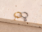 16G/18G Titanium Marquise CZ Dangle Hoop Earrings, Dainty Cartilage Hoop, Lobe Earrings, Hypoallergenic N216