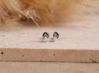16G/18G Titanium Pear Opal CZ Screw Back Stud Earrings, Flat Back Cartilage Earrings, Internally Threaded Labret Stud, Helix Tragus N143