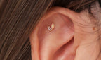 16G/18G/20G Titanium Flat Back Stud Earrings, CZ Marquise Cartilage Earrings, Threadless Helix Stud, Minimal Tragus Earring N154