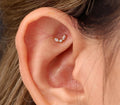 16G/18G Titanium Marquise Leaf Cluster Flat Back Earrings, Internally Threaded Studs, Helix Tragus Lobe Jewelry, Ear Stack earring  N189