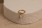 16G/18G Titanium Huggie Hoop Earrings with Pear Opal Charm, Dainty Cartilage Hoop, Helix Hoop, Conch Hoop, Lobe Earrings, N215