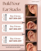 16G/18G/20G Titanium Leaf Flat Back Earrings, Threadless Cartilage Studs, CZ Helix Earrings, Minimal Tragus Jewelry, Sensitive Ear N162