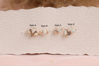 16G/18G/20G Opal Titanium Flat Back Earrings,  Threadless Gold Leaf Cluster Studs, Dainty Cartilage Earring, Helix Tragus Conch Lobe Jewelry
