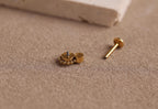 Titanium Opal Internal Threaded Flat Back Earring Set