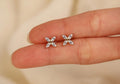 16G/18G Titanium Marquise Flower Flat Back Earrings, Internal Threaded Titanium Studs, Dainty CZ Floral Cartilage Earring, Helix Tragus N182