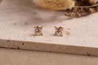 16G/18G Titanium Marquise Flower Flat Back Earrings, Internal Threaded Titanium Studs, Dainty CZ Floral Cartilage Earring, Helix Tragus N182