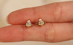 16G/18G Titanium Pear CZ Ornate Flat Back Earrings, Internal Threaded Studs, Dainty Vintage Cartilage Earring, Helix Tragus Lobe N190