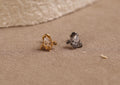 Titanium Internal Threaded Pear CZ Ornate Flat Back Studs