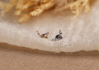 16G/18G Titanium Marquise Leaf Cluster Flat Back Earrings, Internally Threaded Studs, Helix Tragus Lobe Jewelry, Ear Stack earring  N189