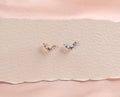 Titanium Internal Threaded Marquise Leaf Cluster Flat Back Earrings