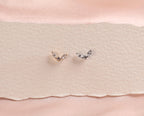Titanium Internal Threaded Marquise Leaf Cluster Flat Back Earrings