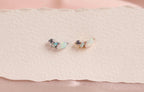 16G/18G Titanium Opal Marquise Leaf Earring, Internal Threaded Flat Back Stud, Dainty Opal Cartilage Helix Tragus Lobe Jewelry N187