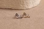 16G/18G Titanium Crystal Flower Branch Stud Earring – Internally Threaded Cartilage Jewelry, Conch Flat Lobe N192