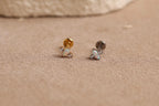 16G/18G Titanium Marquise Opal Trio Stud Earring – Internally Threaded Flat Back , Cartilage Tragus Lobe Earrings N195