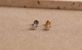 Titanium Internal Threaded Pear Crystal Sunburst Stud