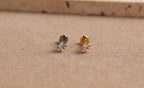 Titanium Internal Threaded Pear Crystal Sunburst Stud