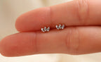 Titanium Push Pun Triple Marquise Flat Back Stud