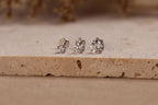 16G/18G/20G Titanium Round CZ Threadless Flat Back Earring, Titanium Push Pin Prong Round Stud, Dainty Helix Tragus Conch Lobe, Gift for her
