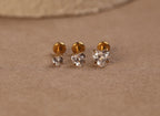 16G/18G/20G Titanium Heart CZ Threadless Flat Back Earring, Titanium Push Pin Labret Stud, Crystal Helix Tragus Conch Lobe Piercing