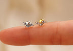 16G/18G/20G Titanium Delicate Marquise Leaf Threadless Flat Back Earring, Titanium Push Pin Labret, CZ Cluster Helix Flat Tragus N202