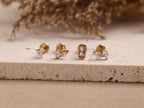 16G/18G Titanium Crystal Internal Threaded Flat Back Earrings Set, Marquise Pear Baguette Set, Earring Gift Set, Gift For Her S106