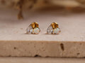16G/18G/20G Titanium Pear Cut & Opal Threadless Flat Back Earring, Opal Cluster, Titanium Push Pin Helix Tragus Earrings N208
