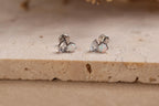 16G/18G/20G Titanium Pear Cut & Opal Threadless Flat Back Earring, Opal Cluster, Titanium Push Pin Helix Tragus Earrings N208