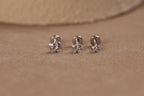 16G/18G/20G Titanium Crystal Starburst Threadless Flat Back Earring, Titanium Push Pin Labret Stud, Celestial Helix Tragus Conch N207