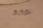 16G/18G/20G Titanium Heart CZ Threadless Flat Back Earring, Titanium Push Pin Labret Stud, Crystal Helix Tragus Conch Lobe Piercing
