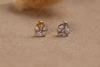 16G/18G/20G Titanium Marquise Pinwheel Crystal Threadless Flat Back Earring, Titanium Push Pin Labret, CZ Flower Helix Flat Tragus N204