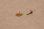 16G/18G/20G Titanium Delicate Marquise Leaf Threadless Flat Back Earring, Titanium Push Pin Labret, CZ Cluster Helix Flat Tragus N202