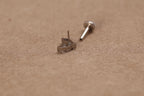 16G/18G/20G Titanium Crystal Lotus Crown Flat Back Earring, Marquise CZ Threadless Titanium Labret, Sparkling Helix Flat Lobe N201