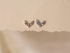16G/18G/20G Titanium Crystal Lotus Crown Flat Back Earring, Marquise CZ Threadless Titanium Labret, Sparkling Helix Flat Lobe N201