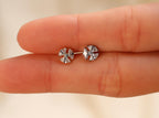 16G/18G/20G Titanium Marquise Pinwheel Crystal Threadless Flat Back Earring, Titanium Push Pin Labret, CZ Flower Helix Flat Tragus N204