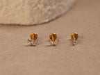 16G/18G/20G Titanium Secret Garden Threadless Earring Set,  Marquise Flat Back Stud, Helix Conch Tragus Stud, Earring Gift Set, S108